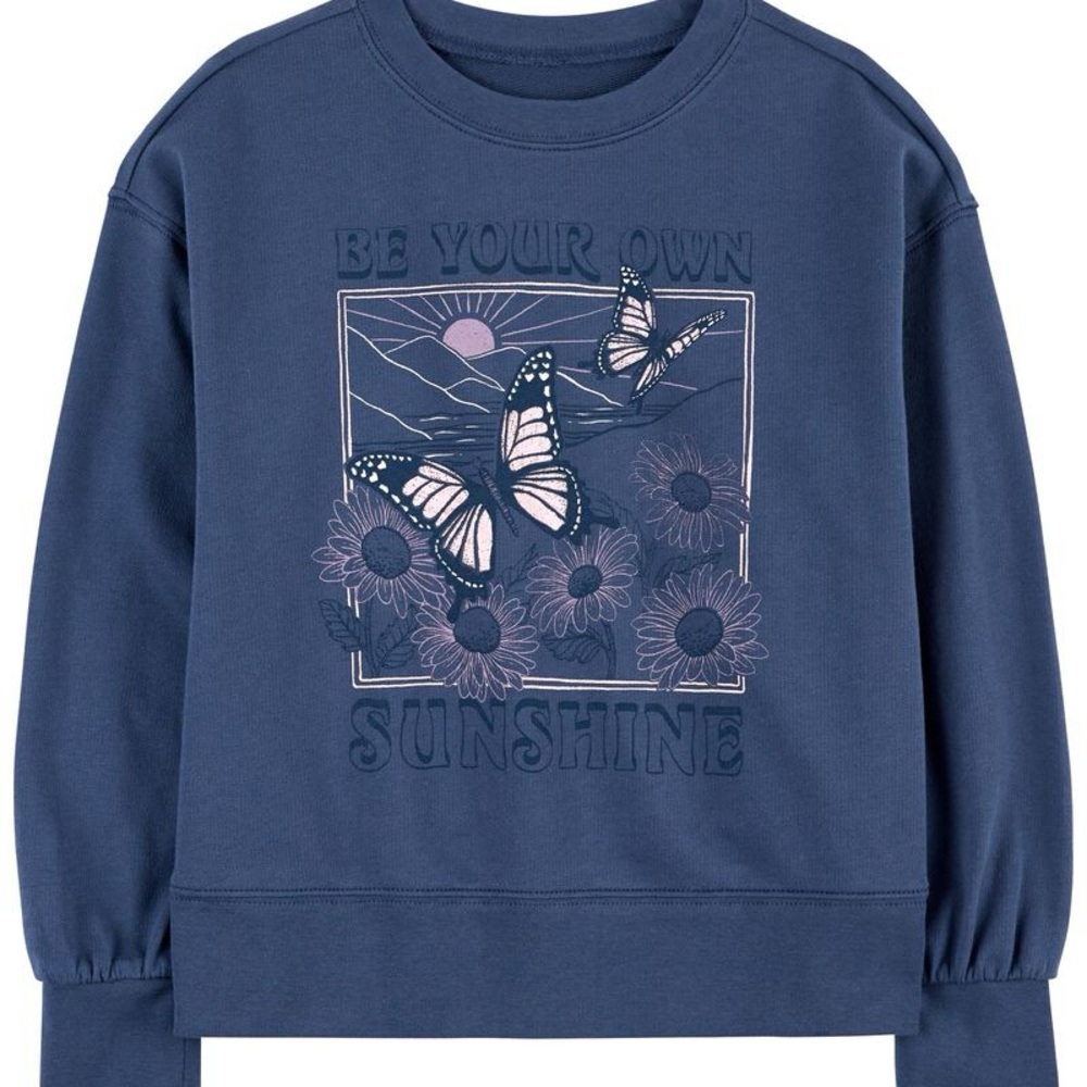 NWT Carters Butterfly French Terry Sweatshirt